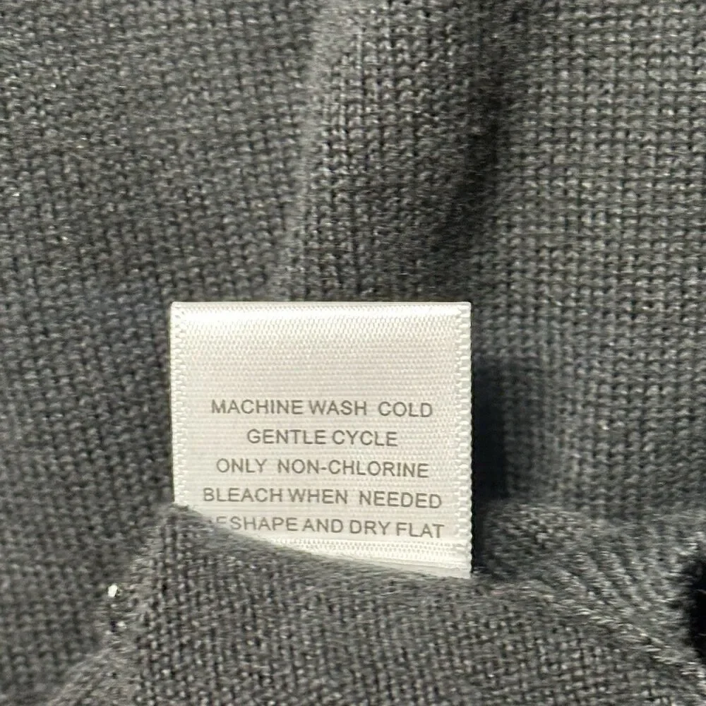 Banana Republic Mens Small Quarter Zip Sweater Black Cotton Chest Pocket NWT